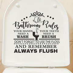 English Slogan Toilet Sticker Bathroom Rules Vinyl Waterproof Sticker
