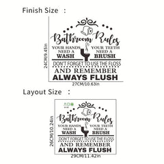 English Slogan Toilet Sticker Bathroom Rules Vinyl Waterproof Sticker