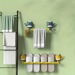 Cartoon Whale Towel Bar Wall Mounted Bathroom Towel Holder