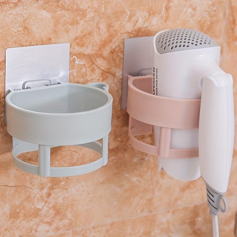 Hair Dryer Holder Wall Mounted Storage Rack Bathroom Organizer