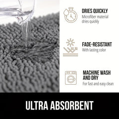 Soft Chenille Floor Mat with Rubber Backing