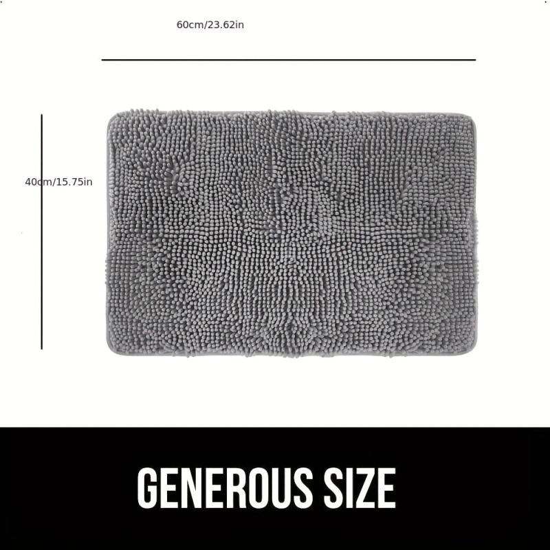 Soft Chenille Floor Mat with Rubber Backing