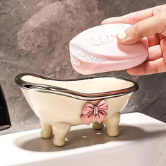 Bathtub Ceramic Soap Dish Holder Bathroom Decor