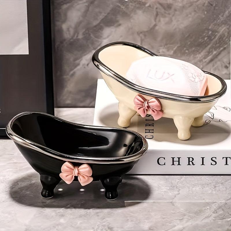 Bathtub Ceramic Soap Dish Holder Bathroom Decor