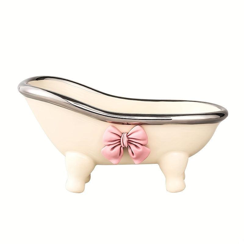 Bathtub Ceramic Soap Dish Holder Bathroom Decor