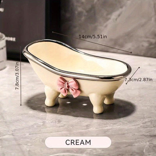 Bathtub Ceramic Soap Dish Holder Bathroom Decor