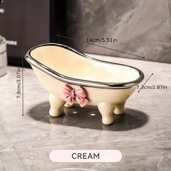 Bathtub Ceramic Soap Dish Holder Bathroom Decor