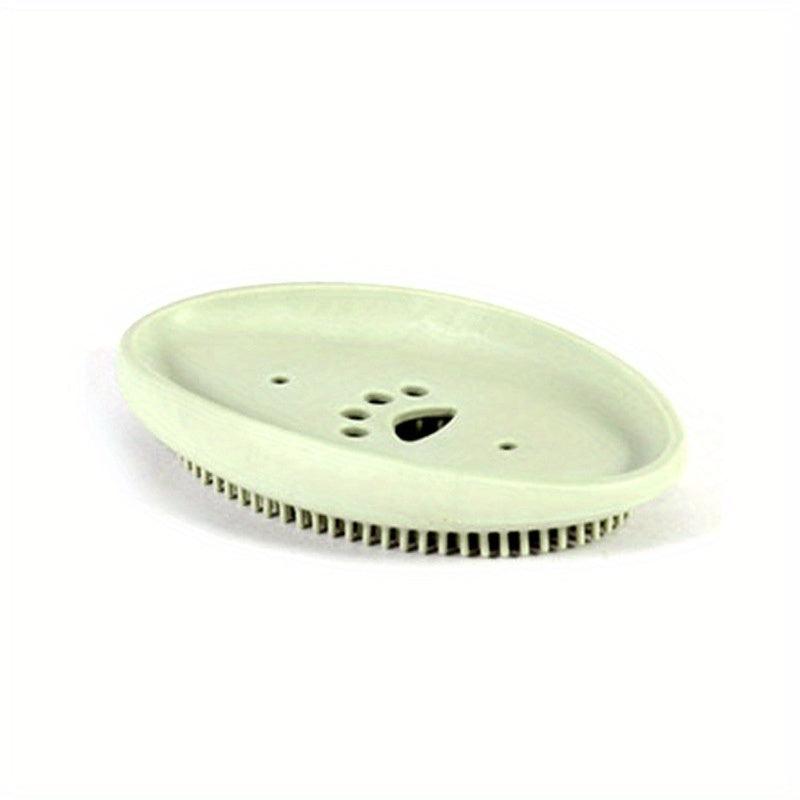 Silicone Soap Box with Brush Drain Soap Tray for Home Kitchen Bathroom