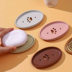 Silicone Soap Box with Brush Drain Soap Tray for Home Kitchen Bathroom