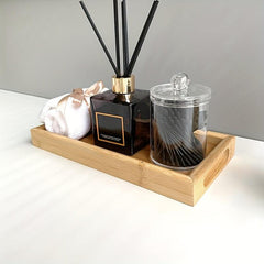 Bamboo Bathroom Vanity Tray - Small Decorative Wood Tray for Perfume