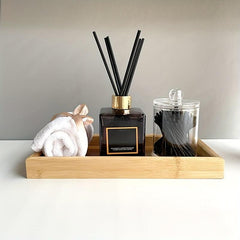 Bamboo Bathroom Vanity Tray - Small Decorative Wood Tray for Perfume