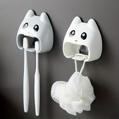1pc Toothbrush Holder Storage Rack Wall Mounted Bathroom Organizer