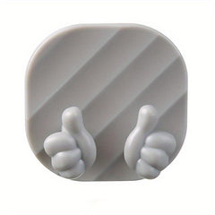 2pcs Wall Mounted Plug Holder Adhesive Hook Power Cord Plug Bracket