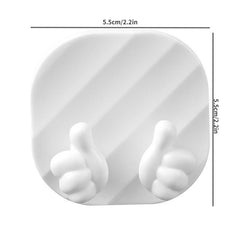 2pcs Wall Mounted Plug Holder Adhesive Hook Power Cord Plug Bracket