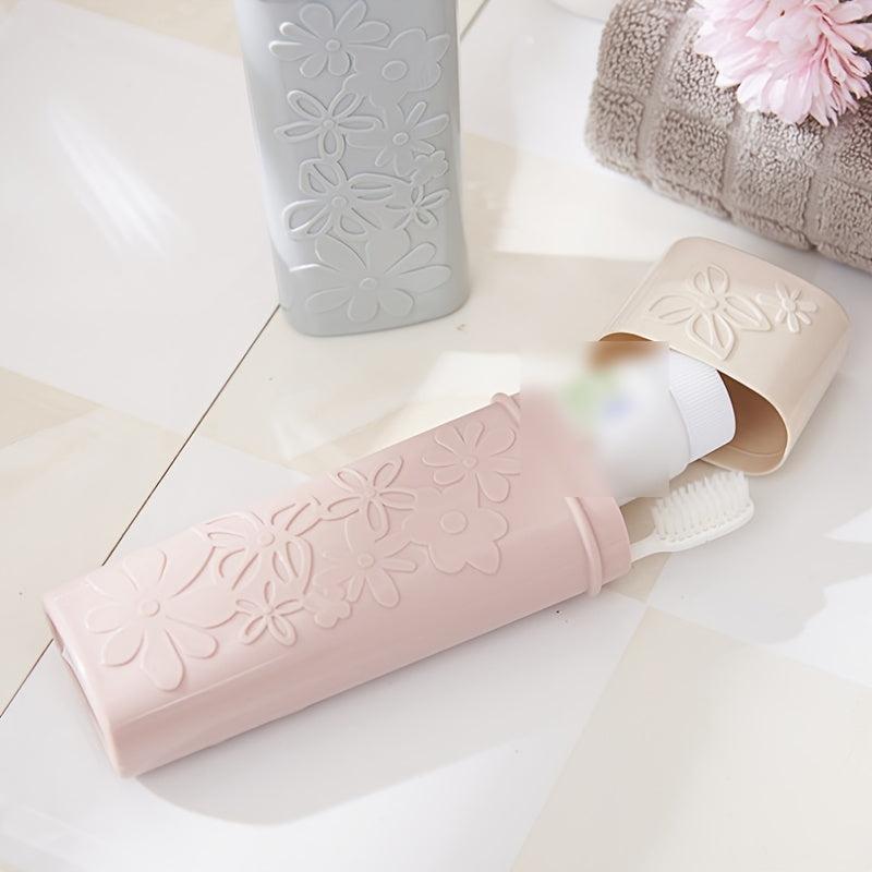 Carved Flower Toothbrush Case Portable Travel Plastic Toothbrush Case