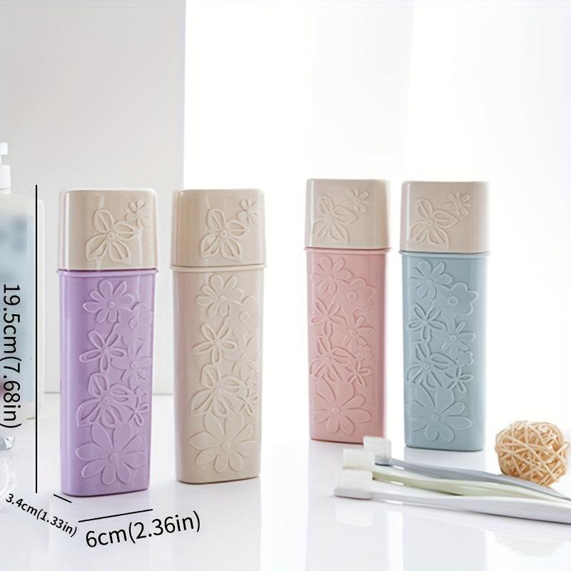 Carved Flower Toothbrush Case Portable Travel Plastic Toothbrush Case