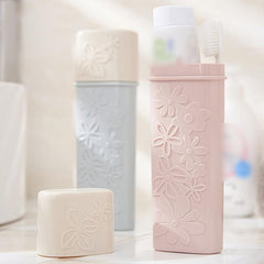 Carved Flower Toothbrush Case Portable Travel Plastic Toothbrush Case