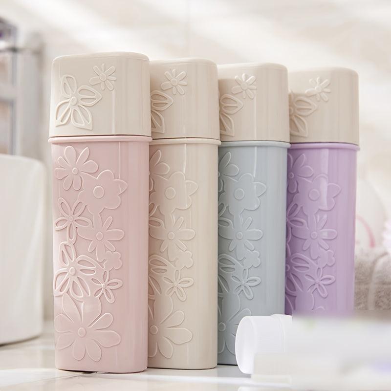 Carved Flower Toothbrush Case Portable Travel Plastic Toothbrush Case