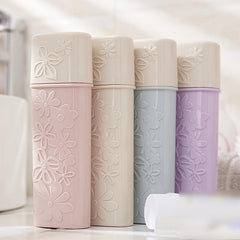 Carved Flower Toothbrush Case Portable Travel Plastic Toothbrush Case