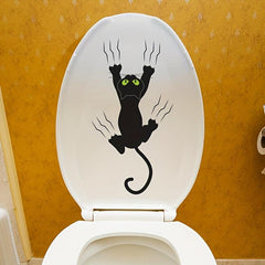 Cartoon Cat Toilet Sticker Home Decoration Removable Lid Sticker