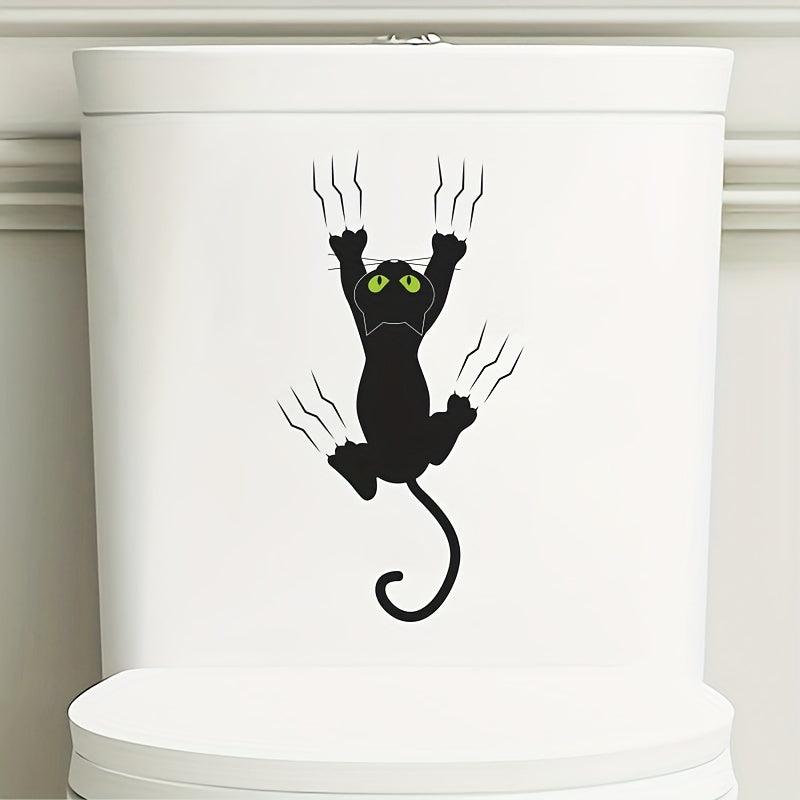 Cartoon Cat Toilet Sticker Home Decoration Removable Lid Sticker