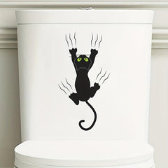 Cartoon Cat Toilet Sticker Home Decoration Removable Lid Sticker