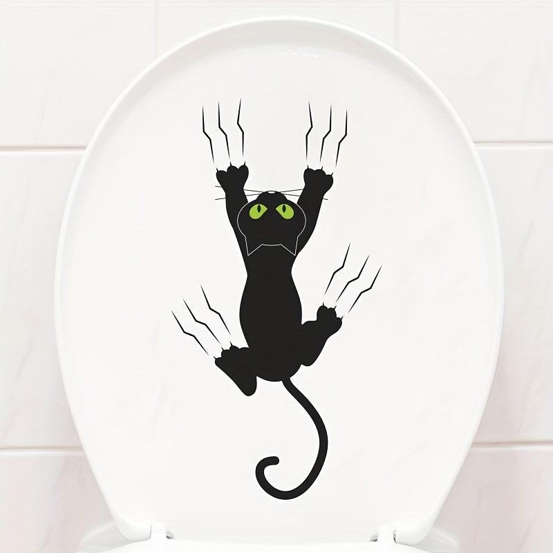 Cartoon Cat Toilet Sticker Home Decoration Removable Lid Sticker
