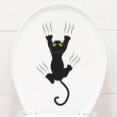 Cartoon Cat Toilet Sticker Home Decoration Removable Lid Sticker
