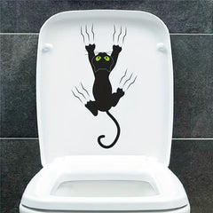 Cartoon Cat Toilet Sticker Home Decoration Removable Lid Sticker