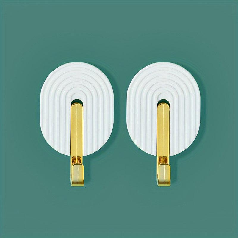 2pcs Self-adhesive Punch Hook for Bathroom Kitchen Bedroom