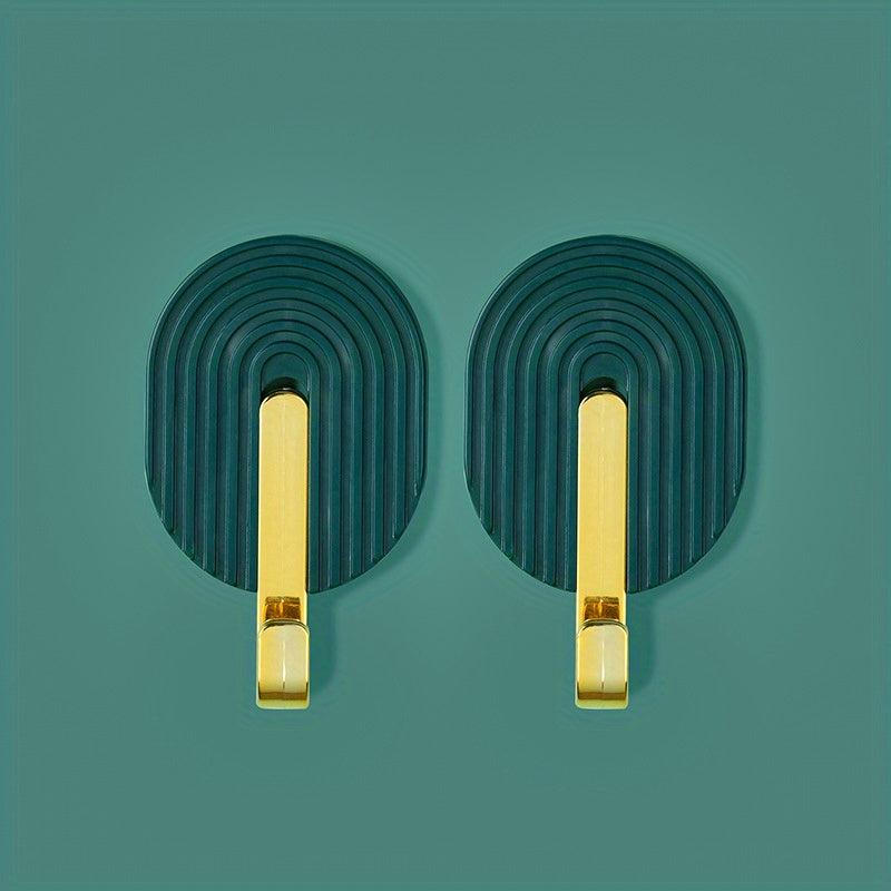 2pcs Self-adhesive Punch Hook for Bathroom Kitchen Bedroom