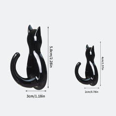 2pcs Cat Tail Hook Transparent Sticky Waterproof Hanger Bathroom Decor