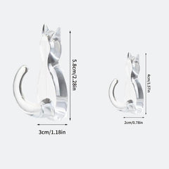 2pcs Cat Tail Hook Transparent Sticky Waterproof Hanger Bathroom Decor