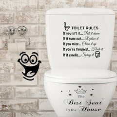 3Pcs Toilet Happy Face Peeping Stickers Bathroom Decoration