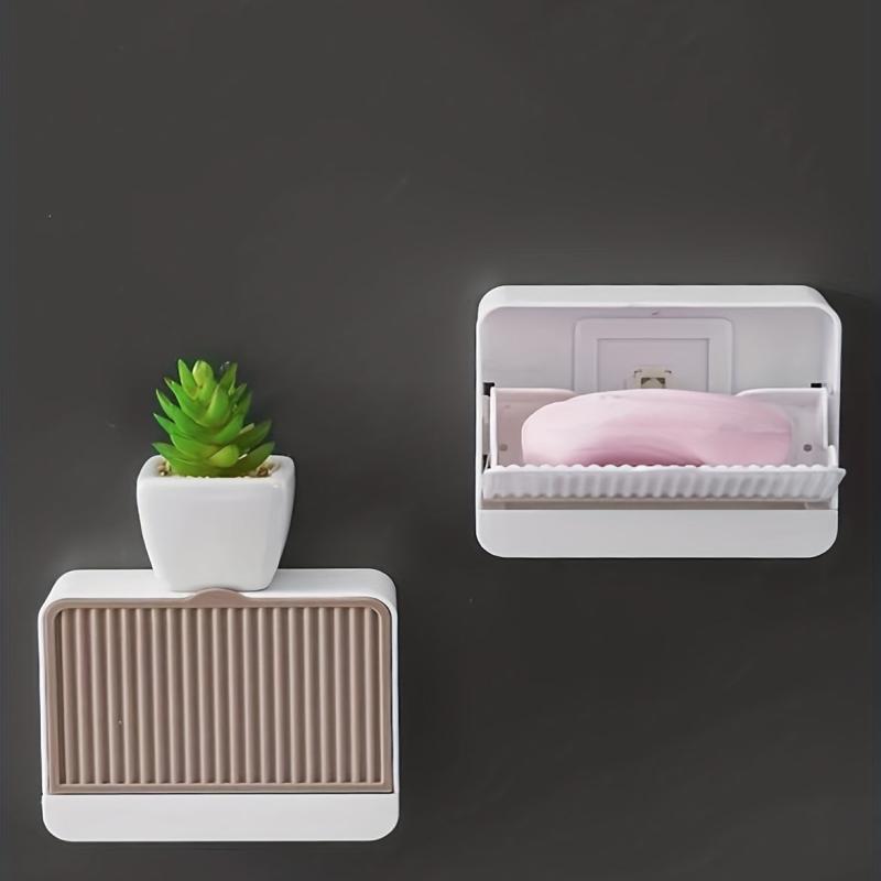 Wall Mounted Soap Box Bathroom Shelf Unpunched Soap Rack Bar Soap Holder