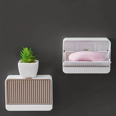 Wall Mounted Soap Box Bathroom Shelf Unpunched Soap Rack Bar Soap Holder