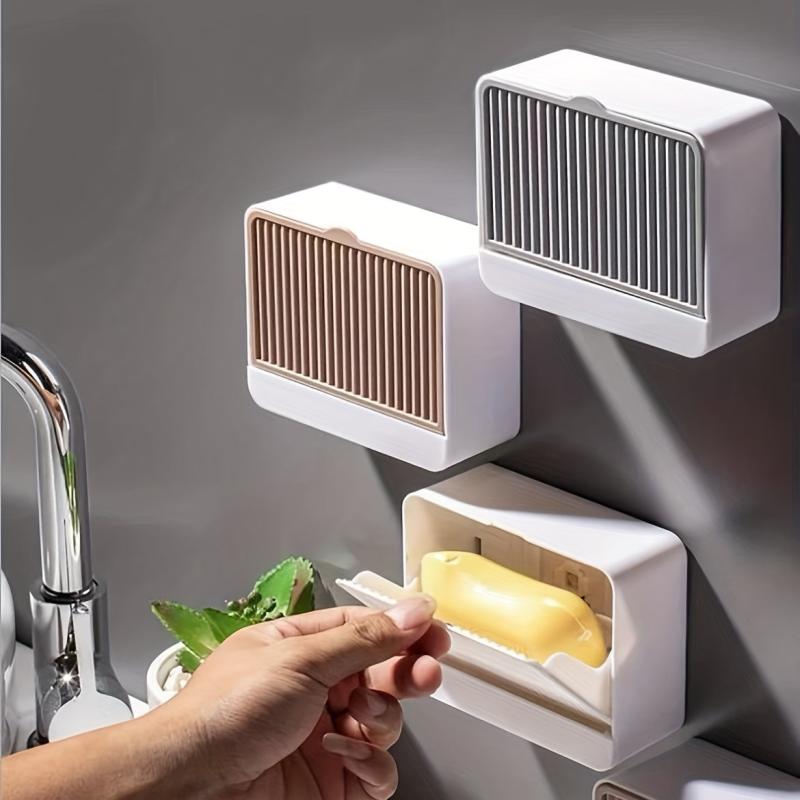 Wall Mounted Soap Box Bathroom Shelf Unpunched Soap Rack Bar Soap Holder