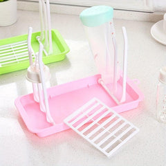 Baby Bottle Drying Rack with Drainer Tray - Countertop Bottle Dryer Holder