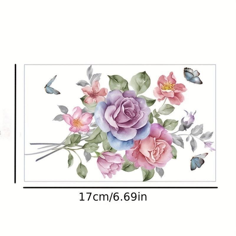 Flower Toilet Lid Decal Sticker Restroom Renovation Self-adhesive Home Accessory