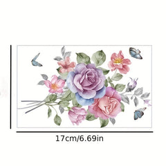 Flower Toilet Lid Decal Sticker Restroom Renovation Self-adhesive Home Accessory