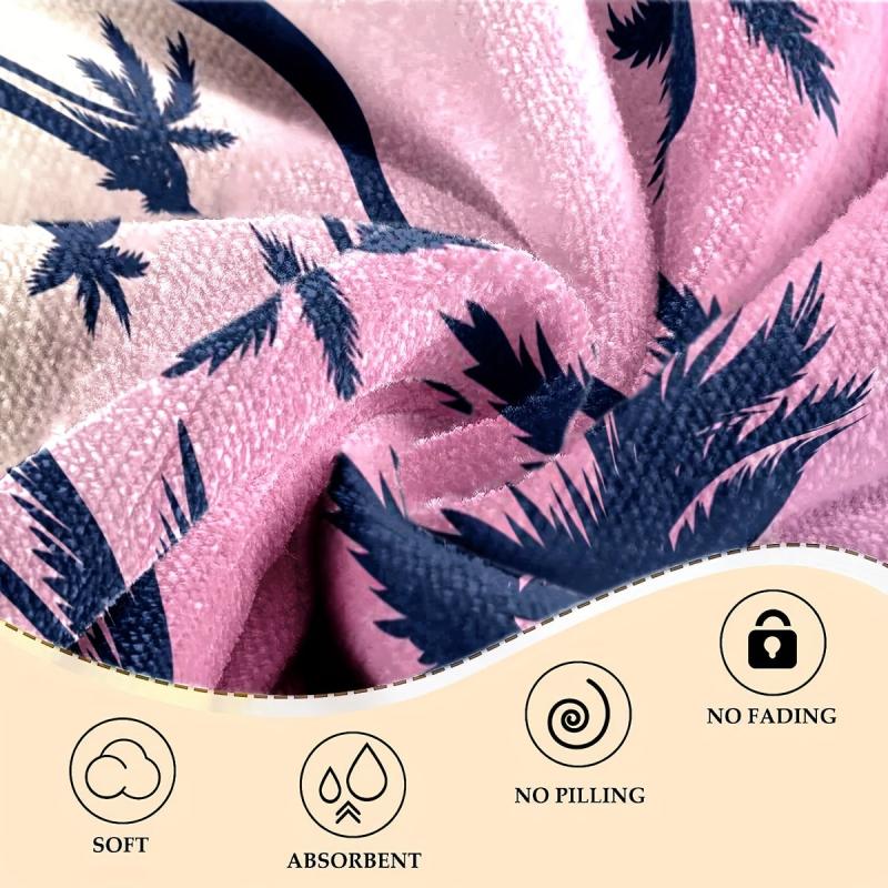 Large Coconut Tree Printed Beach Towel Lightweight Microfiber Yoga Mat