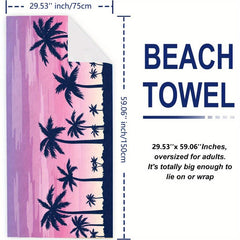 Large Coconut Tree Printed Beach Towel Lightweight Microfiber Yoga Mat