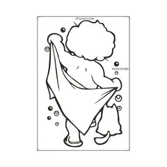 Showering Boy Wall Sticker Adorable Kids Self-adhesive Decal