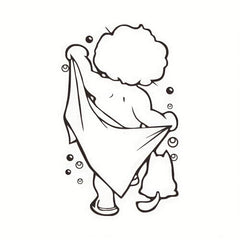 Showering Boy Wall Sticker Adorable Kids Self-adhesive Decal