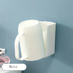 Toothbrush Holder With Gargle Cup Wall Mounted Toothbrush Storage Rack