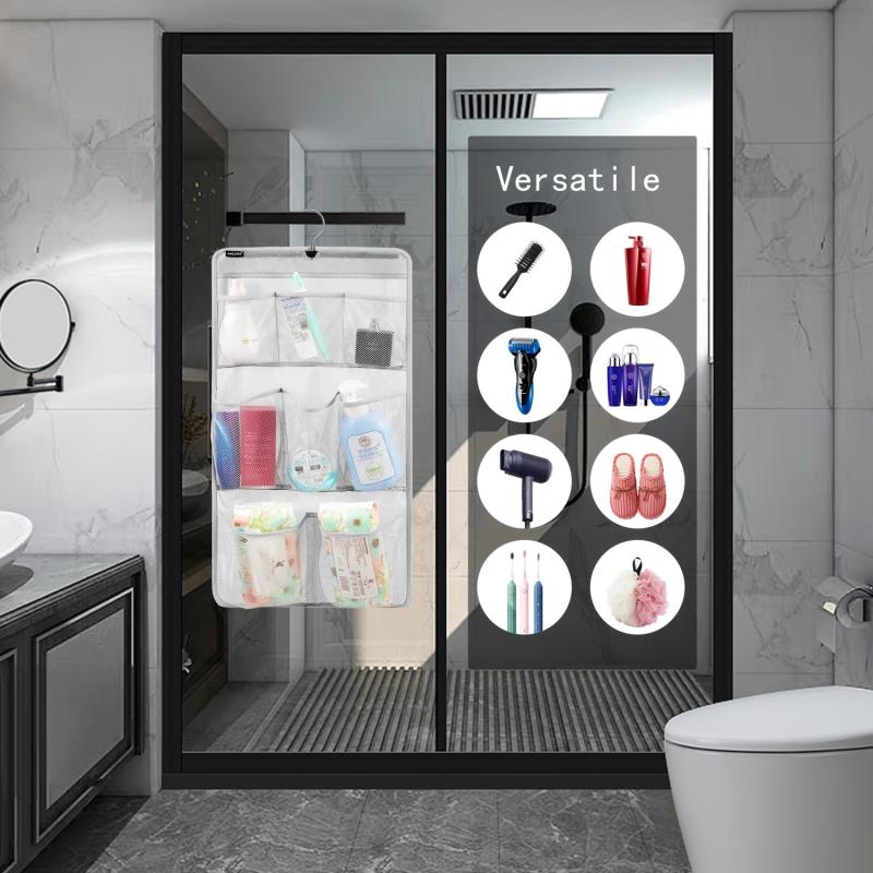 Quick Dry Shower Organizer with Rotating Hanger - Bathroom Toiletry Storage