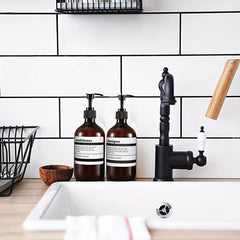 2pcs 500ml Refillable Shampoo & Body Wash Bottles with Labels 16oz Set