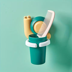 Snail Toothbrush Holder for Kids Wall Mounted Cup & Toothbrush Rack