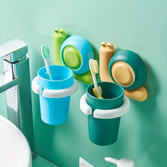 Snail Toothbrush Holder for Kids Wall Mounted Cup & Toothbrush Rack