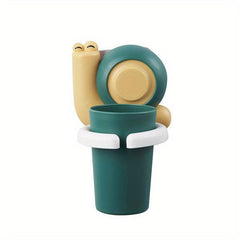 Snail Toothbrush Holder for Kids Wall Mounted Cup & Toothbrush Rack
